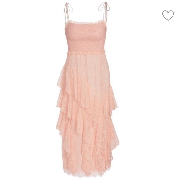 Alice + Olivia Jocelyn Ruffle Midi Dress, size 8, $695 - Picture 1 of 8